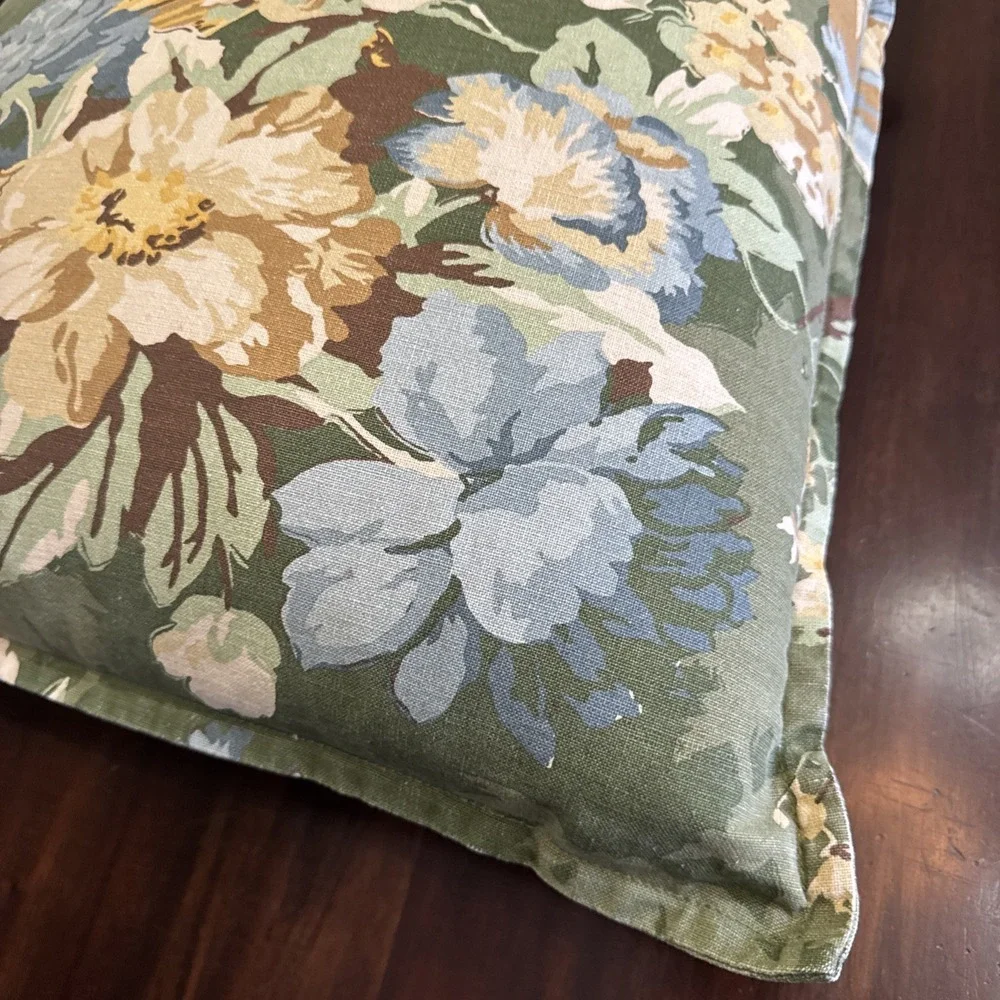 Pottery Barn Silvana Pheasant Pillow Cover & Insert Green 20